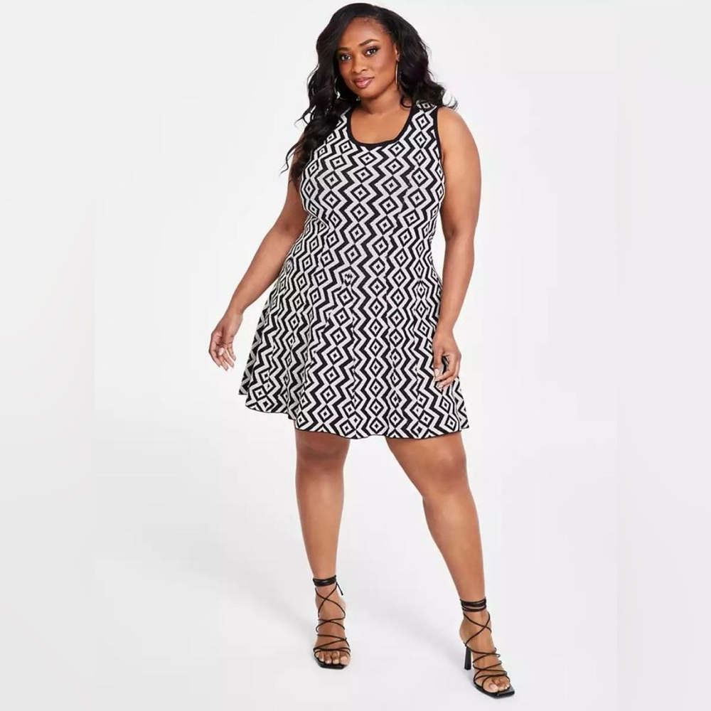 Nina Parker Women’s Plus Size Fit & Flare Sweater Dress